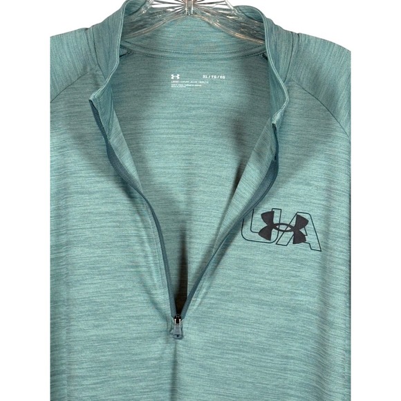 UNDER ARMOUR UA Men's Heat Gear, Loose Fit 1/2 Zip Pullover, Lichen Green, XL - Picture 5 of 9